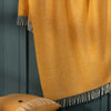 Shetland Wool Herringbone Throw Marigold