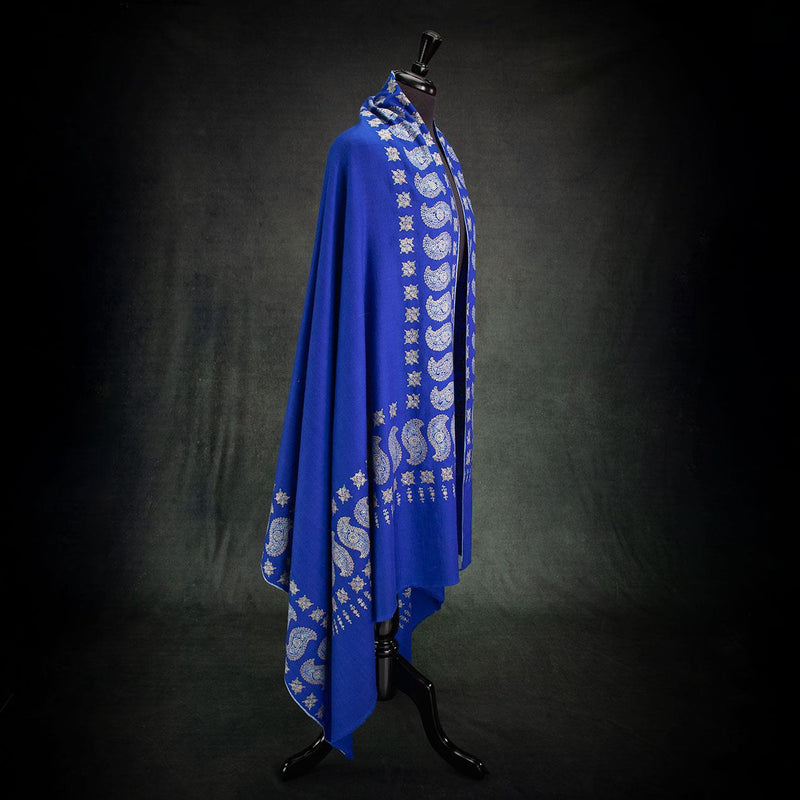 Sozni Hand Embroidered Pashmina 'Adiyogi' Third Eye of Shiva