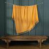 Shetland Wool Herringbone Throw Marigold