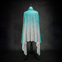 Blue Ombre Hand Embroidered Cashmere Pashmina