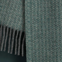 Pure New Wool Throw Aqua & Grey