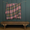 Plaid Shetland Wool Throw Pink