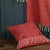 Shetland Wool Herringbone Cushion Coral Red