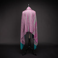 Ikat Pashmina Wrap 'Clouds of Ladakh' Teal & Fuchsia