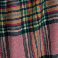 Plaid Shetland Wool Throw Pink