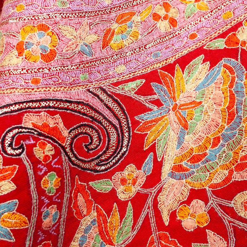 Hand Embroidered Cashmere Pashmina 'Kashmir Bride'