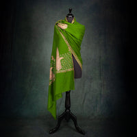 Hand Embroidered Royal Almond Shawl 'Jaanshen'