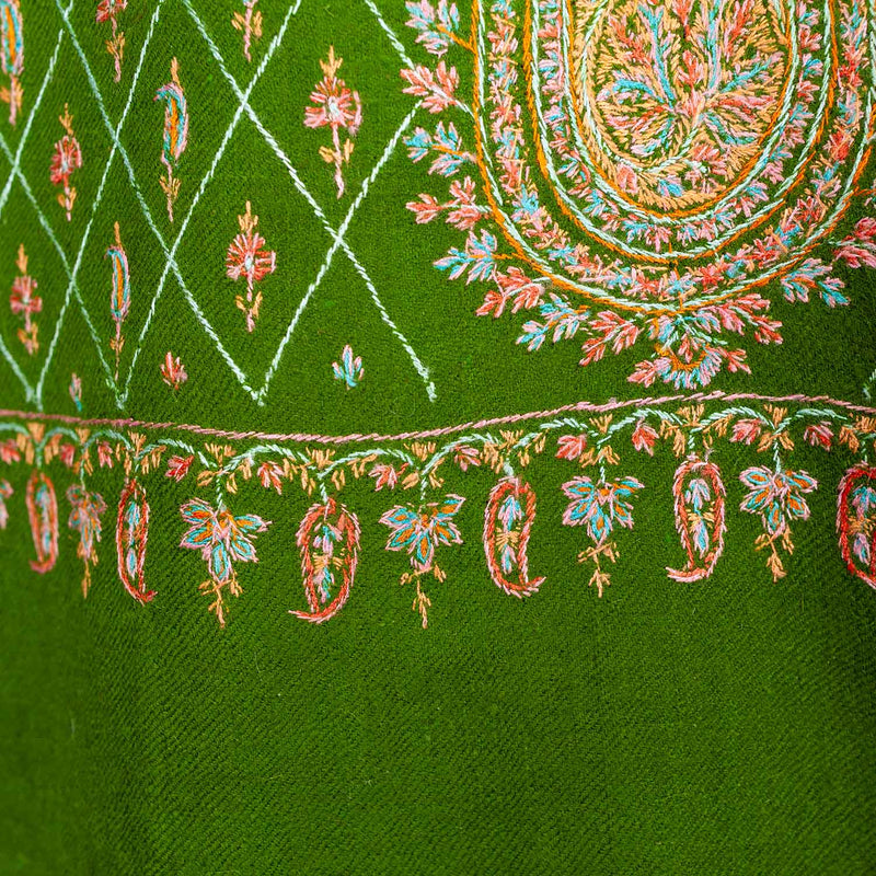 Hand Embroidered Royal Almond Shawl 'Jaanshen'