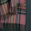 Plaid Shetland Wool Throw Pink