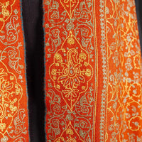 Hand Embroidered Eco-Toosh Roopwati Shawl 'Hanuman'