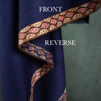 Navy Hand Embroidered Eco-Toosh Hashidar Shawl