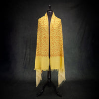 Yellow Ombre Hand Embroidered Cashmere Pashmina