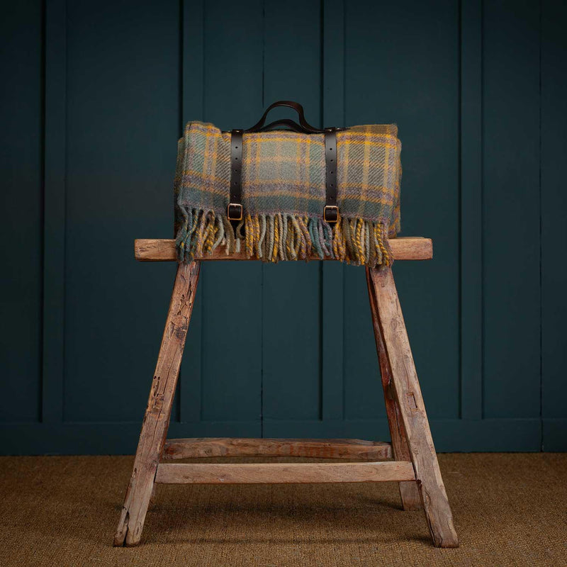 Picnic Blanket Mustard Tartan