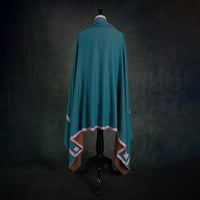 Sozni Hand Embroidered Double Sided Pashmina Teal