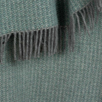 Pure New Wool Throw Aqua & Grey