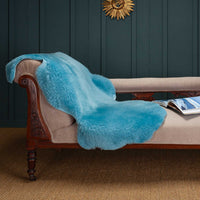 Exclusive Sheepskin Throw Cerulean