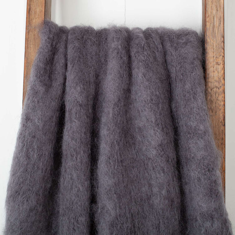 Knitted Mohair Throw Charcoal