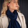 Luxe Merino Silk Shawl Dark Navy