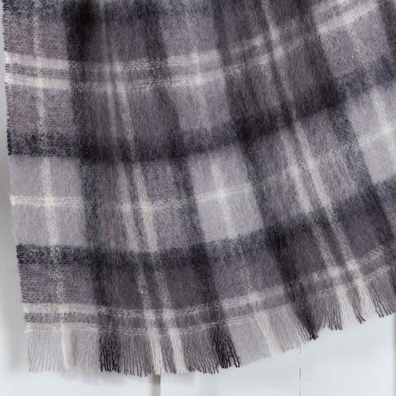 Mohair Knee Rug Charcoal Plaid