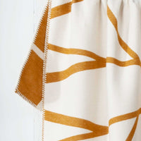 Blanket Stitch Cotton Throw Ochre