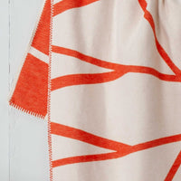 Blanket Stitch Cotton Throw Orange