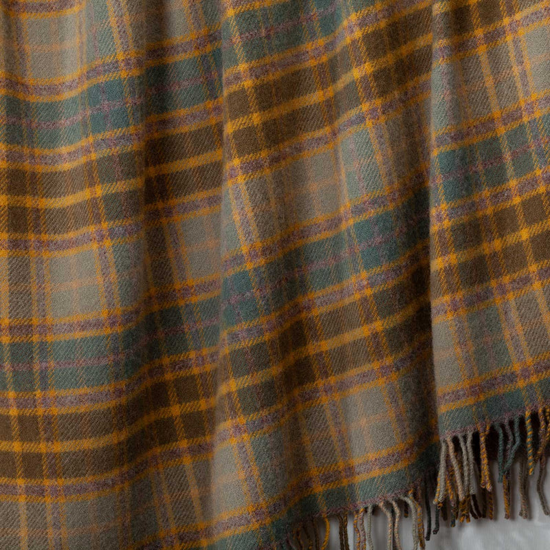 Tartan Wool Throw Mustard