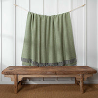 Extra Large Wool Throw - Sage Green