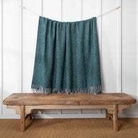 Extra Large Wool Throw - Teal Blue-Green