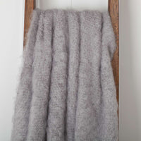 Knitted Mohair Throw Light Grey