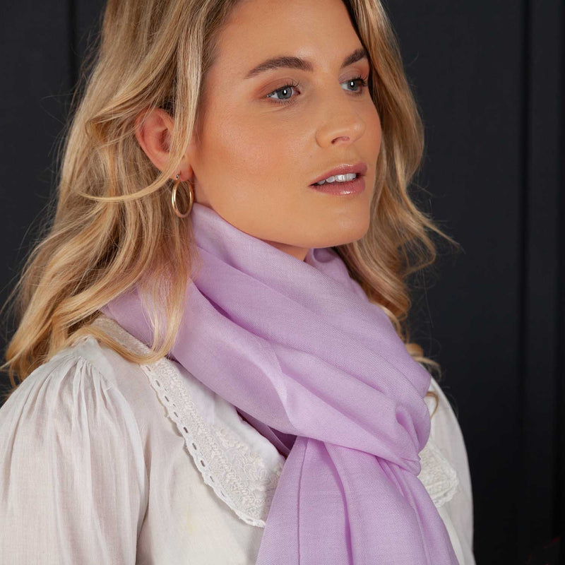 Luxe Merino Silk Shawl Lilac