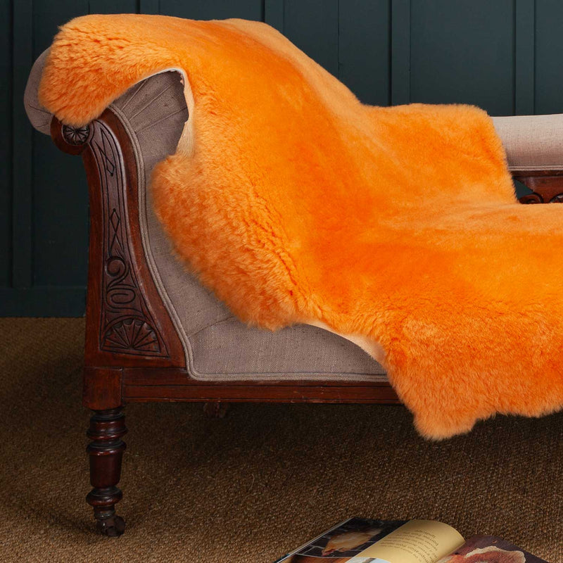 Exclusive Sheepskin Throw Mandarin