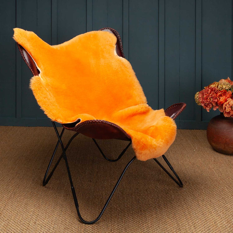 Exclusive Sheepskin Throw Mandarin