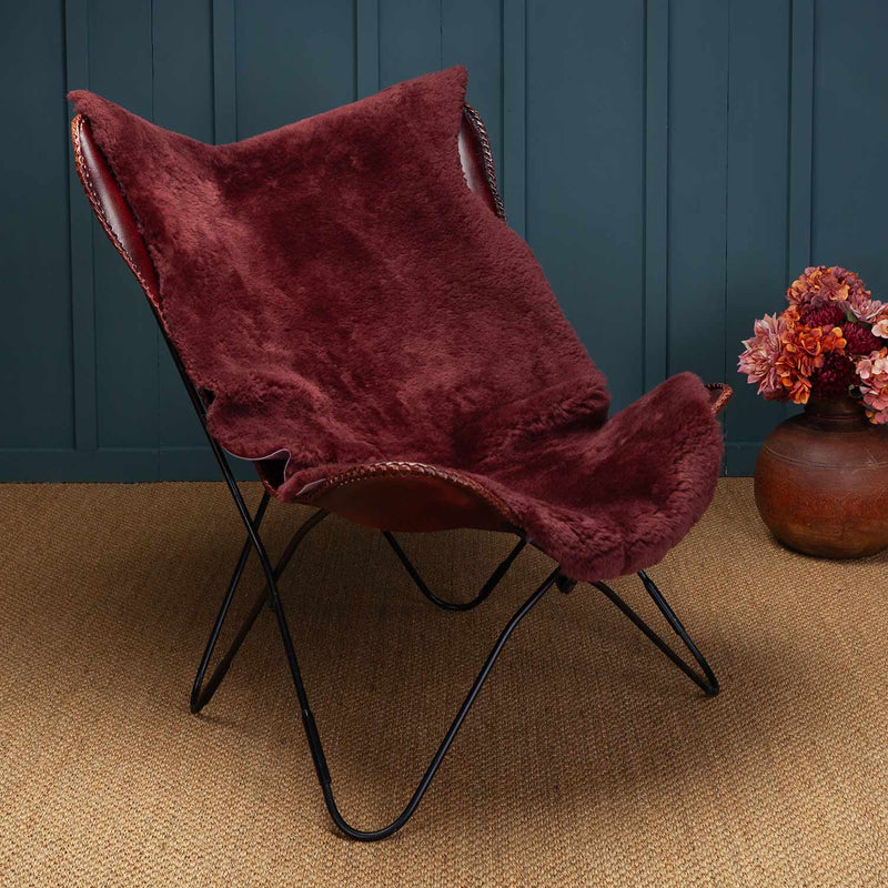 Exclusive Sheepskin Throw Maroon