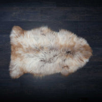 Natural Undyed Himalayan Sheepskin Rug in mix of creams and browns