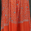 Sozni Hand Embroidered Cashmere Pashmina Orange