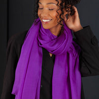 Luxe Merino Silk Shawl Purple