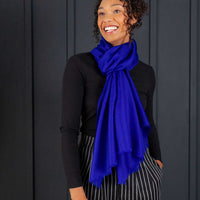 Luxe Merino Silk Shawl Royal Blue