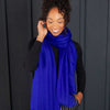 Luxe Merino Silk Shawl Royal Blue