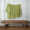 Shetland Wool Herringbone Throw - Lime