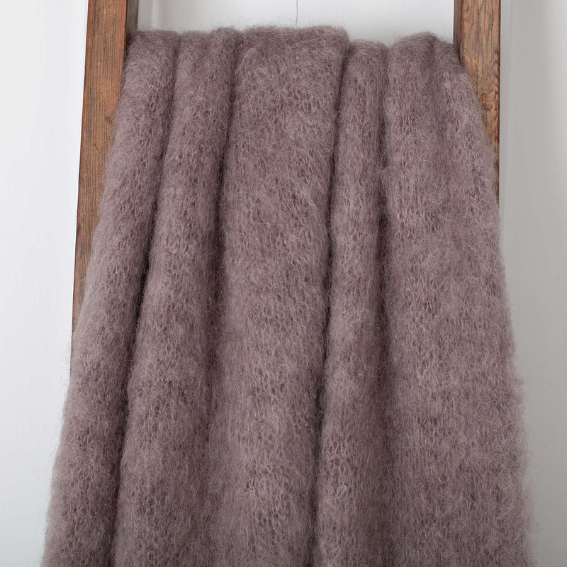 Knitted Mohair Throw Taupe