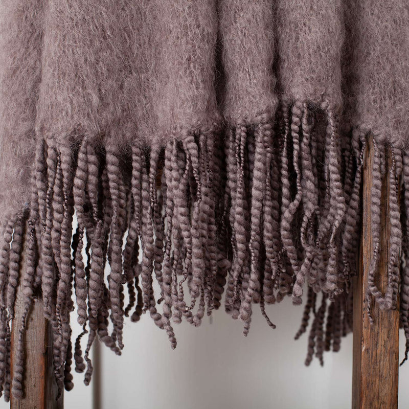 Knitted Mohair Throw Taupe