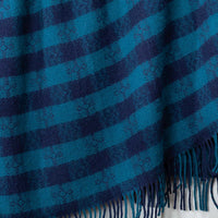 Stripe Wool Throw Teal & Navy