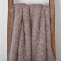 Knitted Mohair Throw Truffle