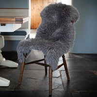 Pewter Yeti Sheepskin Throw