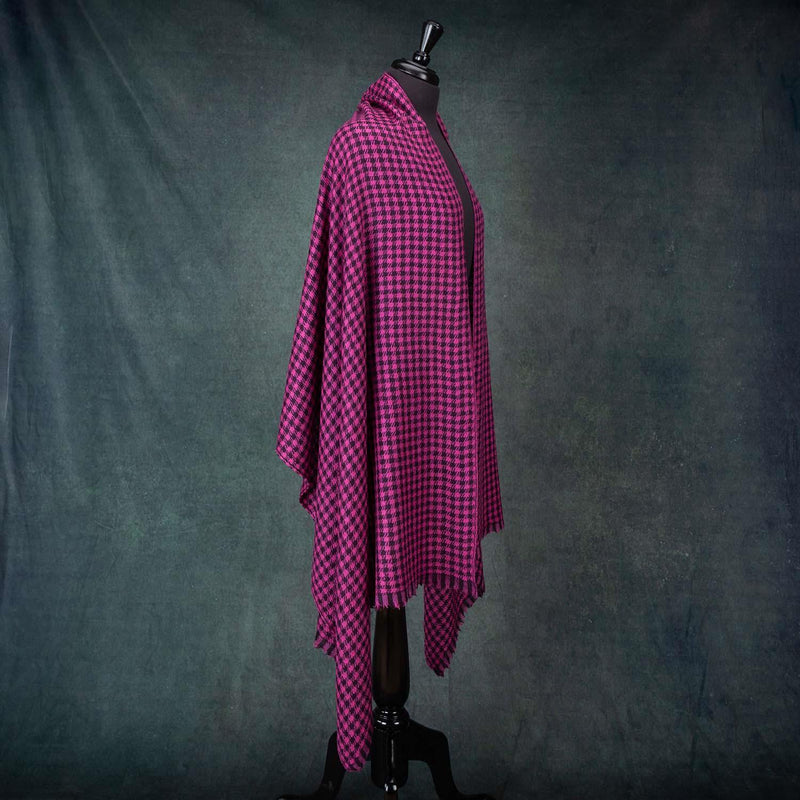 Houndstooth Shawl Fuchsia