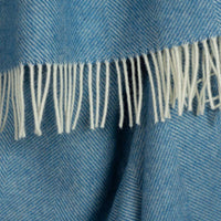 Shetland Wool Herringbone Throw Topaz