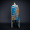 Ikat Pashmina Shawl Dark Turquoise & Copper