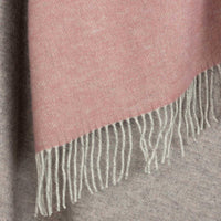 Double Sided Wool Throw Dusky Pink