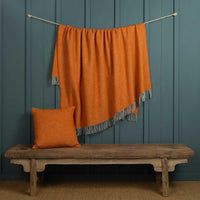 Pure New Wool Throw Pumpkin