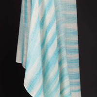 Ikat Pashmina Wrap 'Clouds of Ladakh' Turquoise Stripe